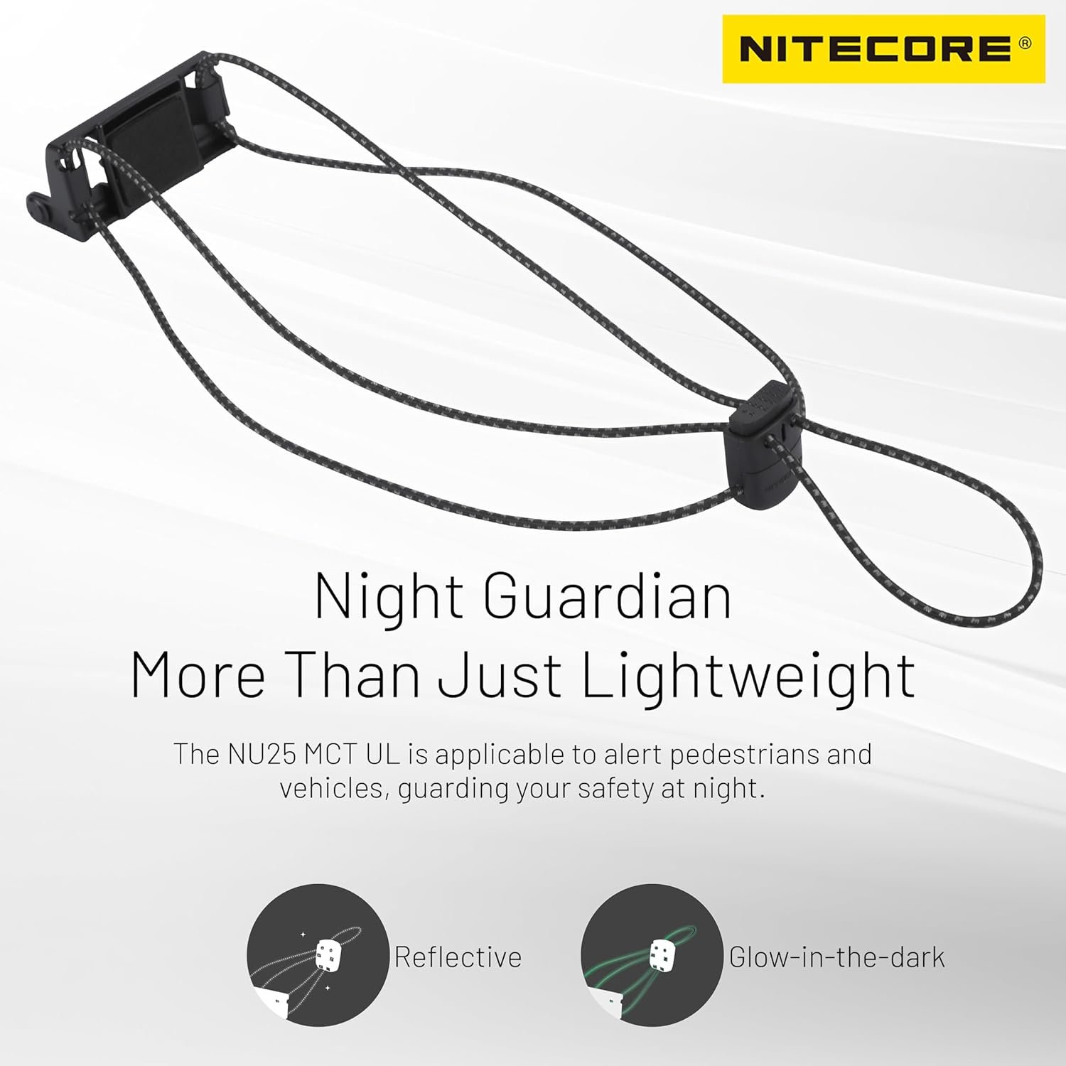 Nitecore NU25 MCT Lampe frontale ultra légère 400 lumens avec plusieurs températures de couleur pour l'extérieur, rechargeable par USB-C, lampe frontale avec sangle ultra légère (sangle avant – Image 6