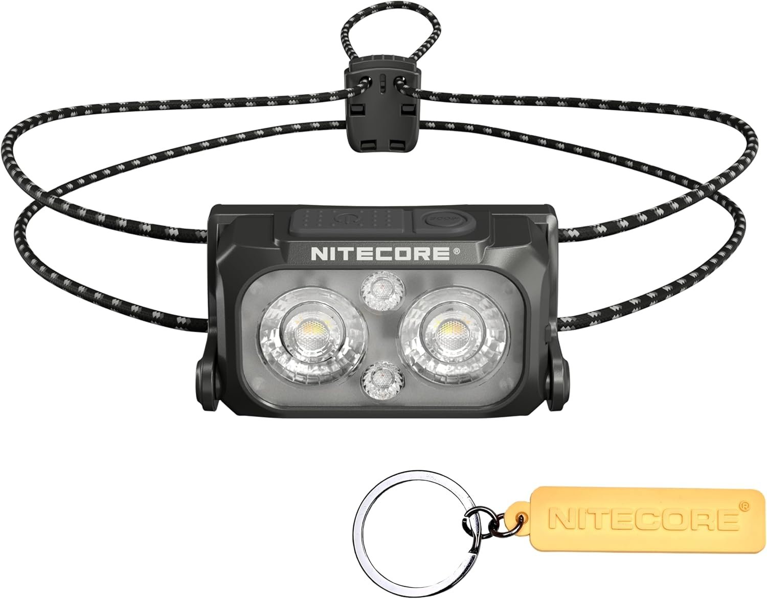Nitecore NU25 MCT Lampe frontale ultra légère 400 lumens avec plusieurs températures de couleur pour l'extérieur, rechargeable par USB-C, lampe frontale avec sangle ultra légère (sangle avant