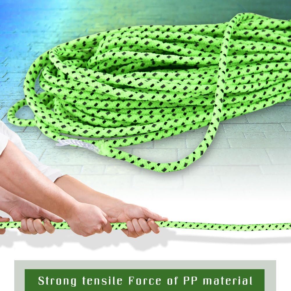 2 mm Paracord Leuchtend, Tente de Corde Réfléchissante, 20 m Tente de Cam Extérieure Auvent Réfléchissant Guyline Corde Guy Line Cord – Image 4