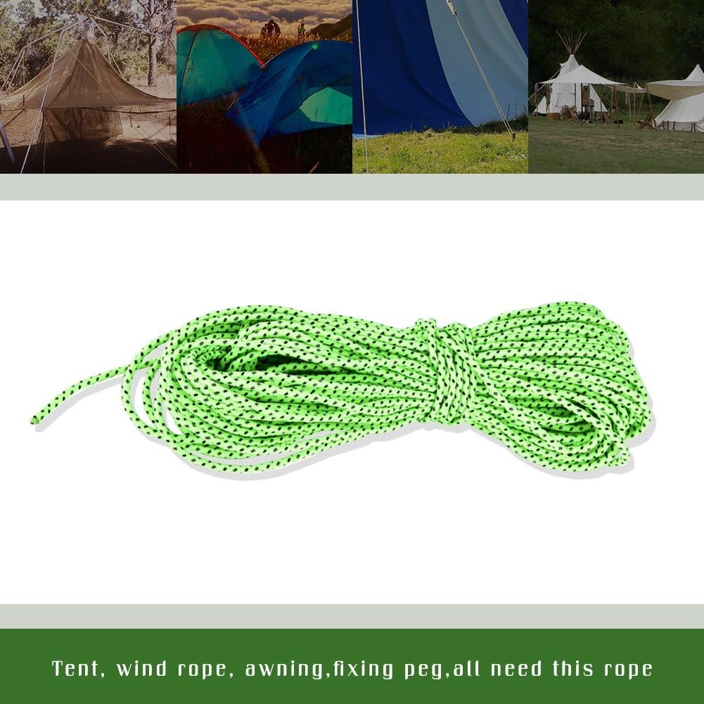 2 mm Paracord Leuchtend, Tente de Corde Réfléchissante, 20 m Tente de Cam Extérieure Auvent Réfléchissant Guyline Corde Guy Line Cord – Image 7