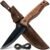 BeaverCraft Bushcraft Couteau Full Tang avec étui en cuir – Couteau fixe en acier au carbone pour le camping et la survie – Outils d&rsquo;extérieur BSH3 Nightfall
